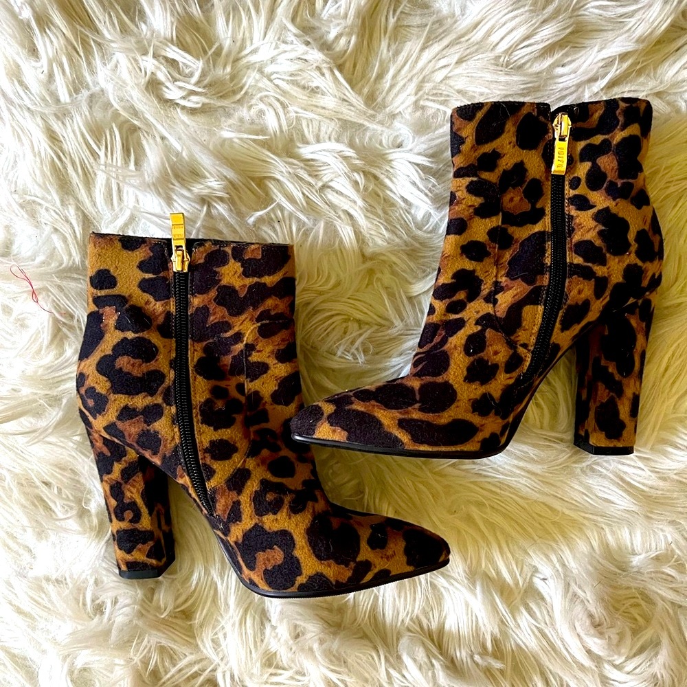 Leopard Print Ankle Boots